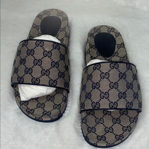 Gucci Beige and Black Sandals